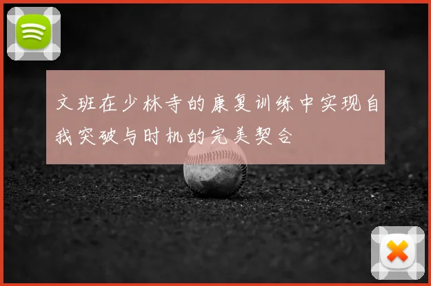 文班在少林寺的康复训练中实现自我突破与时机的完美契合