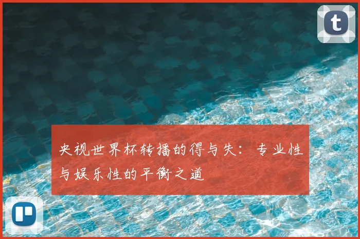 央视世界杯转播的得与失:专业性与娱乐性的平衡之道